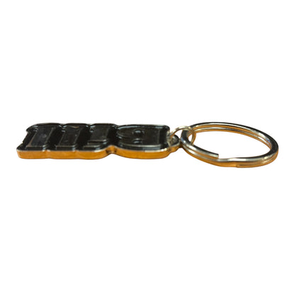 Black Metal Name Keychain Bill
