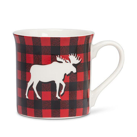 Buffalo Check Moose Mug