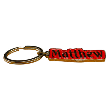 Metal Name Keychain Matthew (Red)