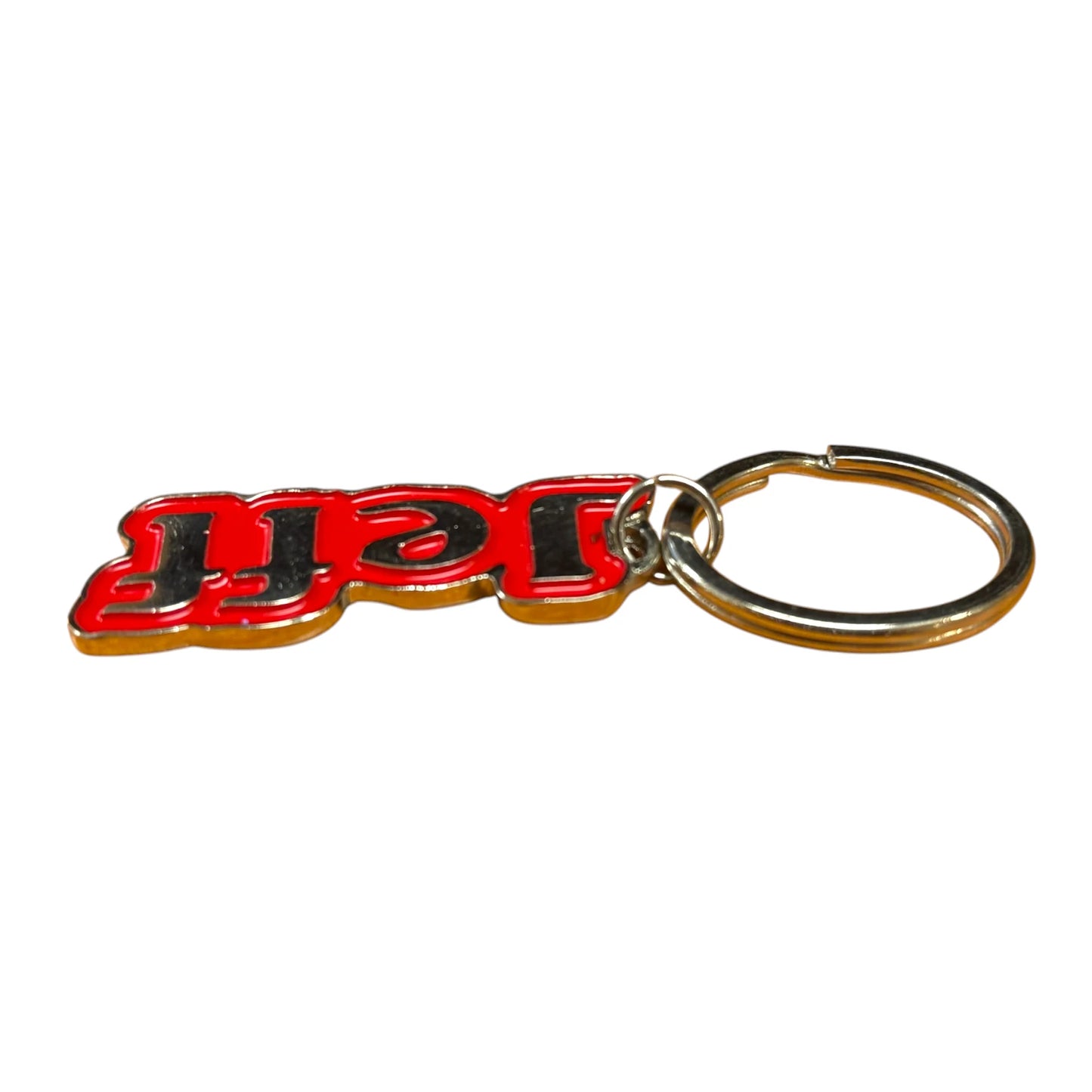 Metal Name Keychain Jeff (Red)