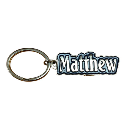 Metal Name Keychain Matthew (Navy)