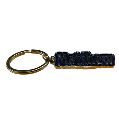 Metal Name Keychain Matthew (Navy)
