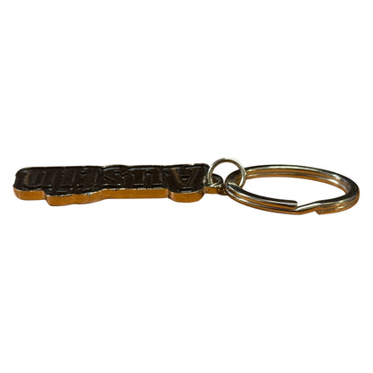 Black Metal Name Keychain Austin