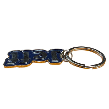 Metal Name Keychain Jeff (Navy)