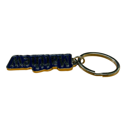 Metal Name Keychain Matthew (Navy)
