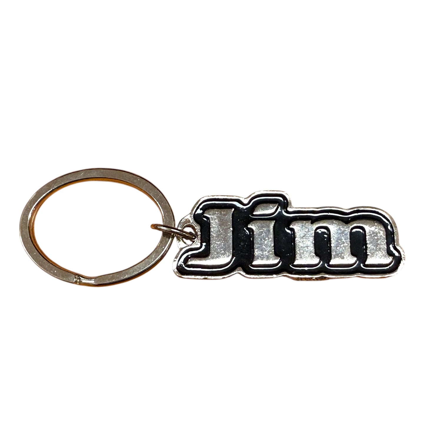 Metal Name Keychain Jim (Black)