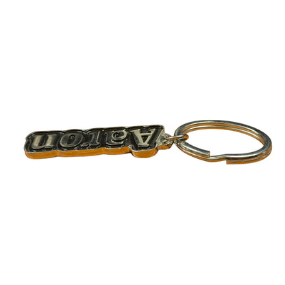 Black Metal Name Keychain Aaron