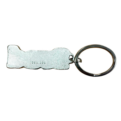Navy Metal Name Keychain Brad