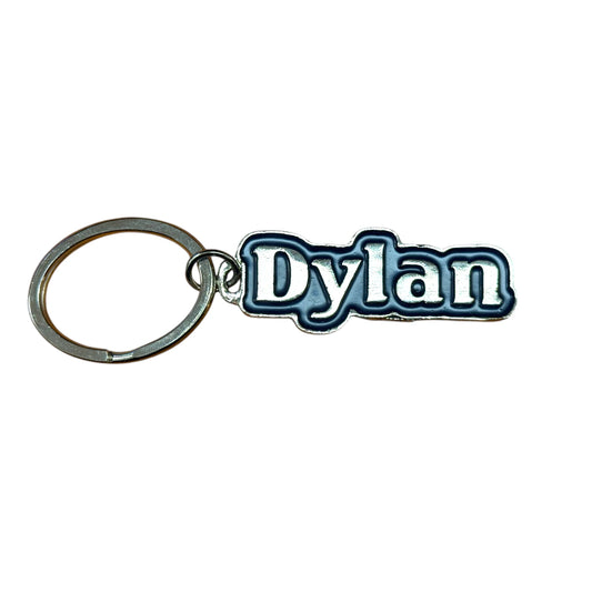 Metal Name Keychain Dylan (Navy)