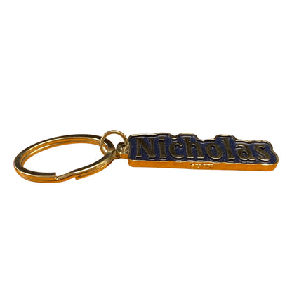 Metal Name Keychain Nicholas (Navy)