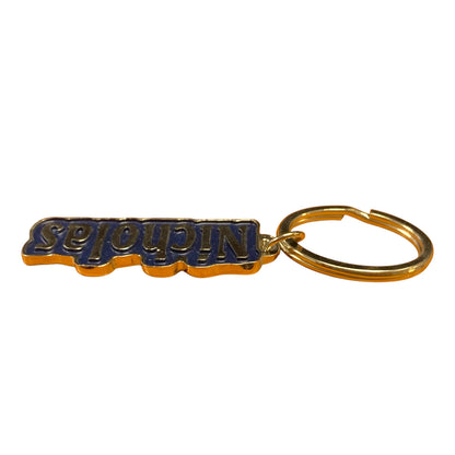 Metal Name Keychain Nicholas (Navy)