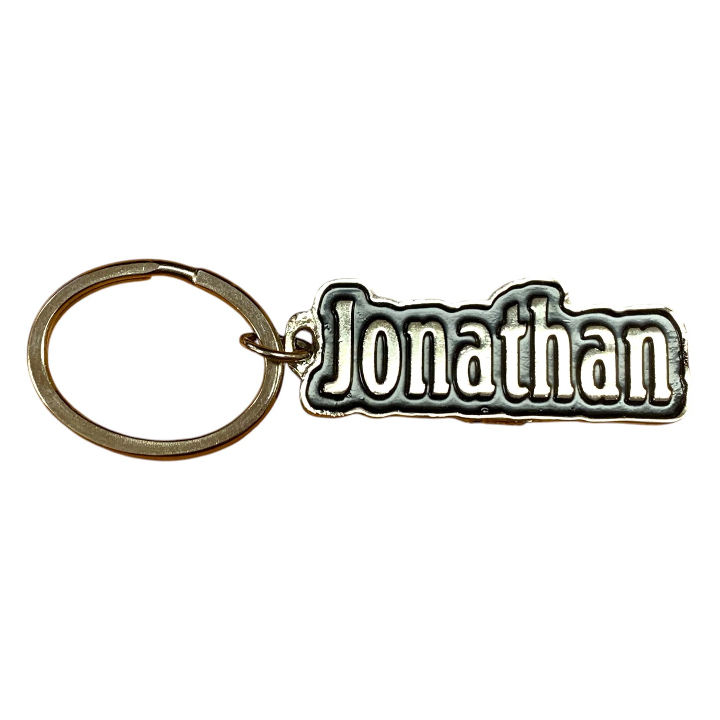 Metal Name Keychain Jonathan (Black)