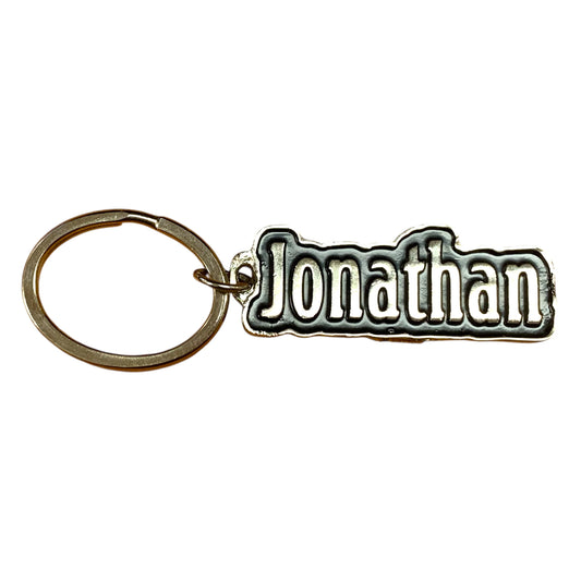 Metal Name Keychain Jonathan (Black)