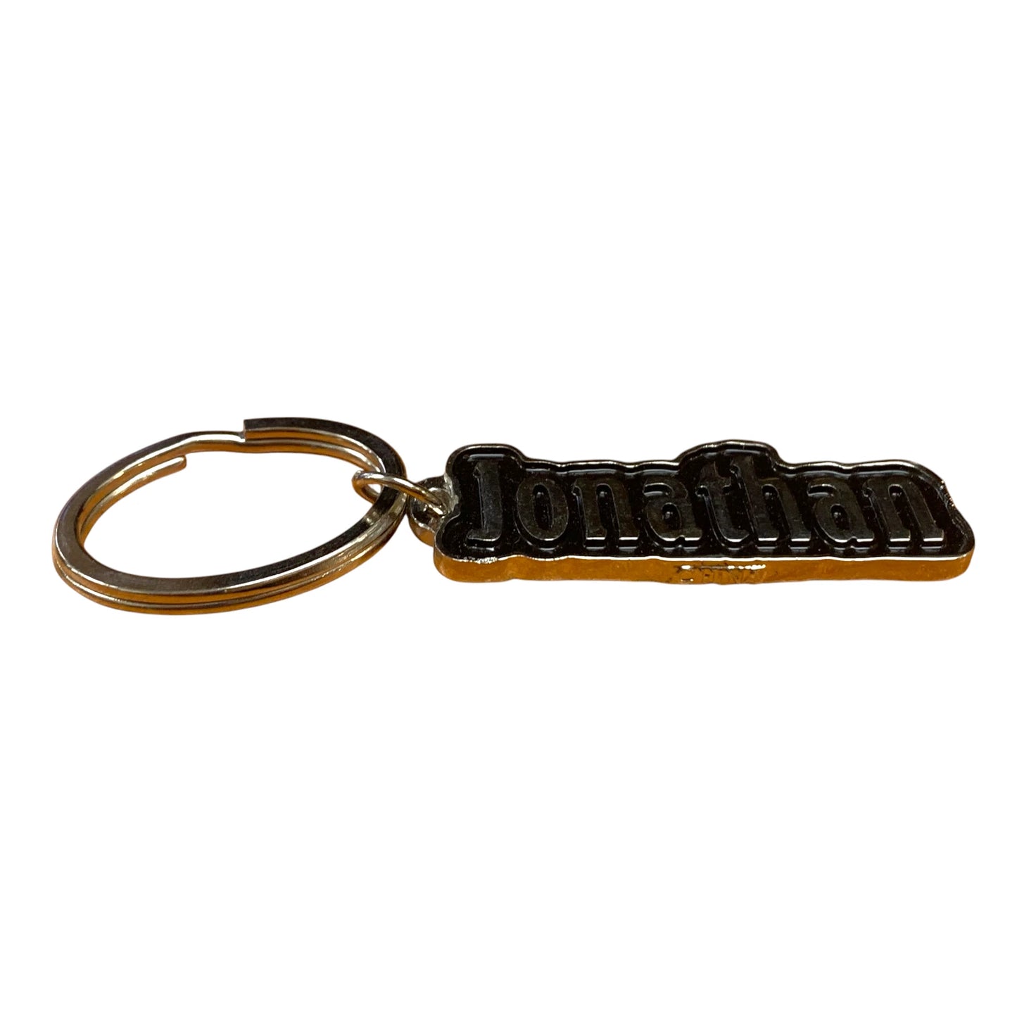 Metal Name Keychain Jonathan (Black)