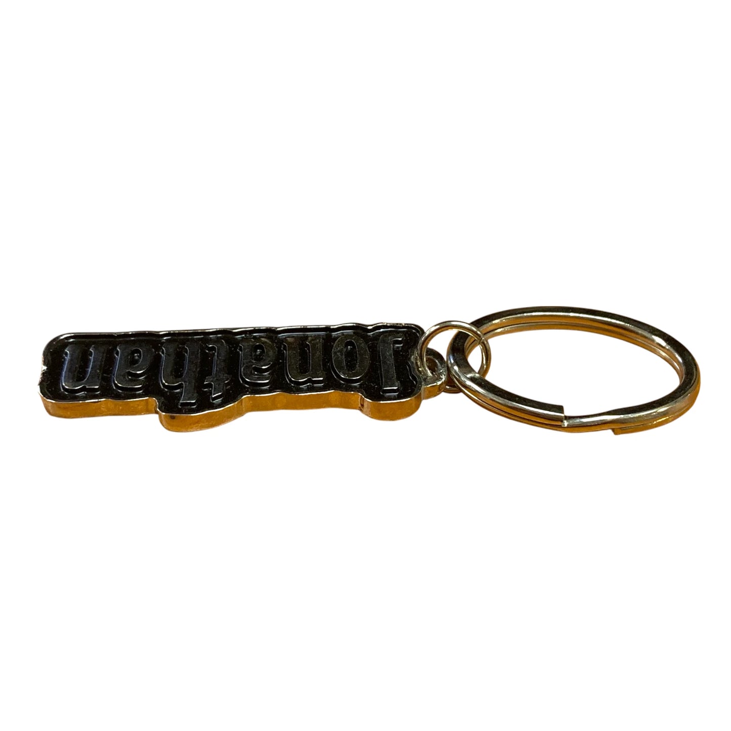 Metal Name Keychain Jonathan (Black)