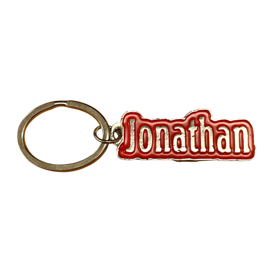 Metal Name Keychain Jonathan (Red)