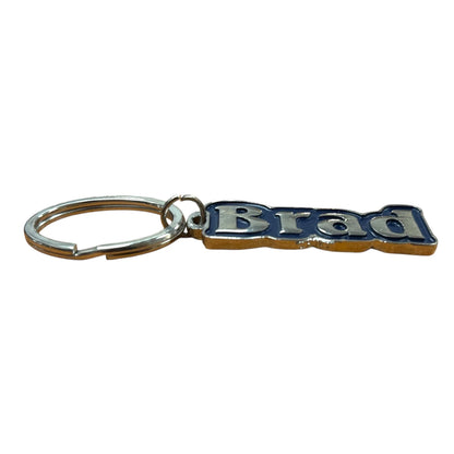 Navy Metal Name Keychain Brad