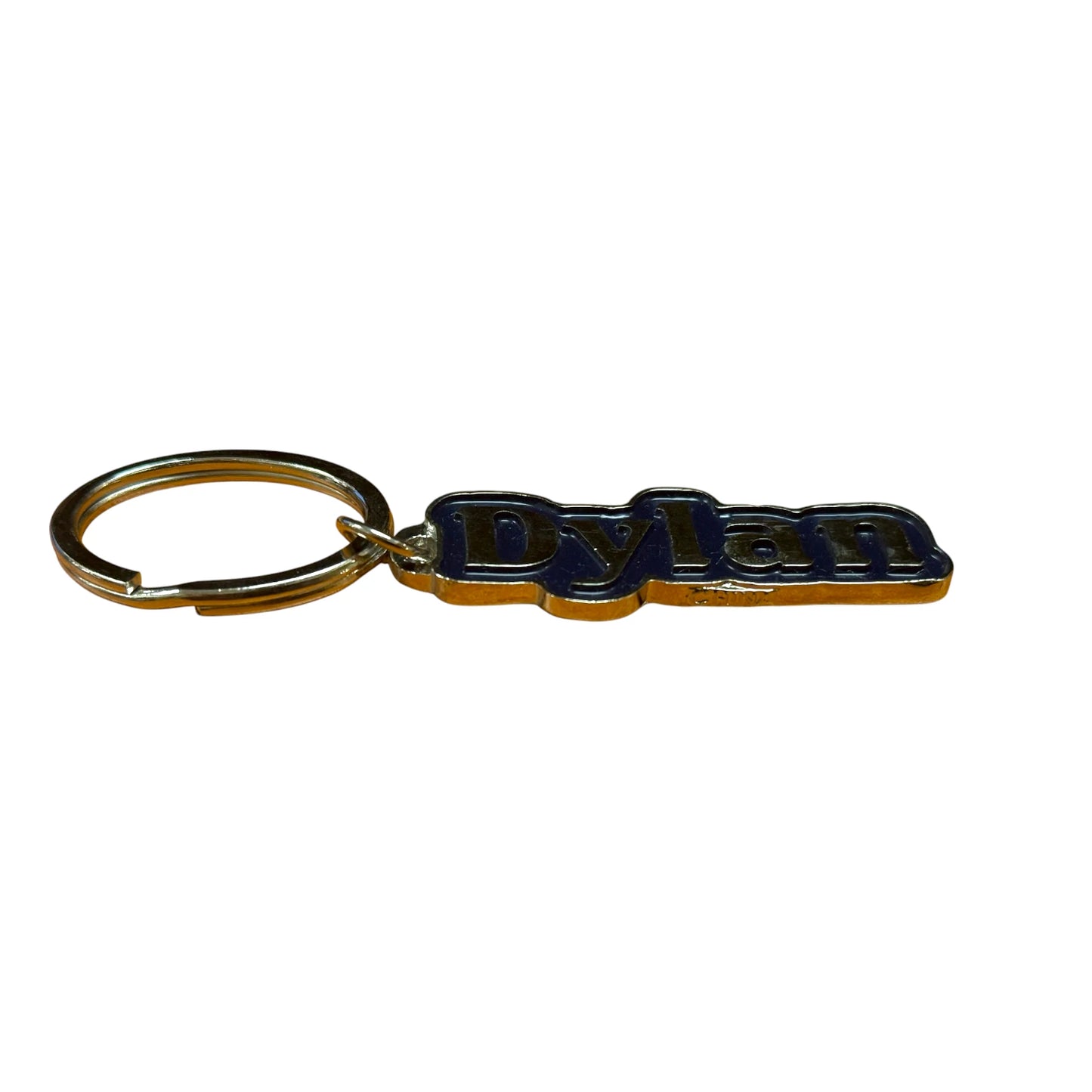 Metal Name Keychain Dylan (Navy)
