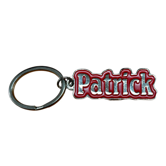 Metal Name Keychain Patrick (Red)
