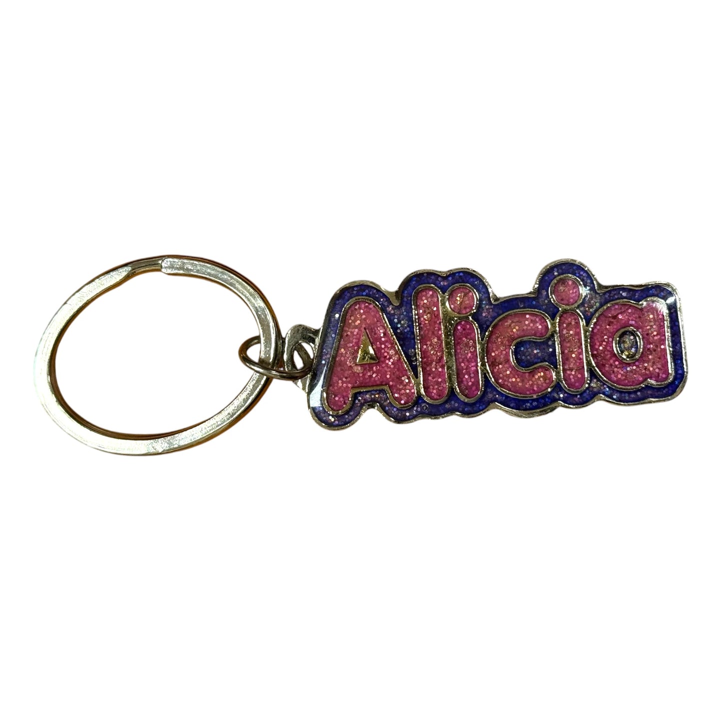 Colourful Name Keychain Alicia (Pink)