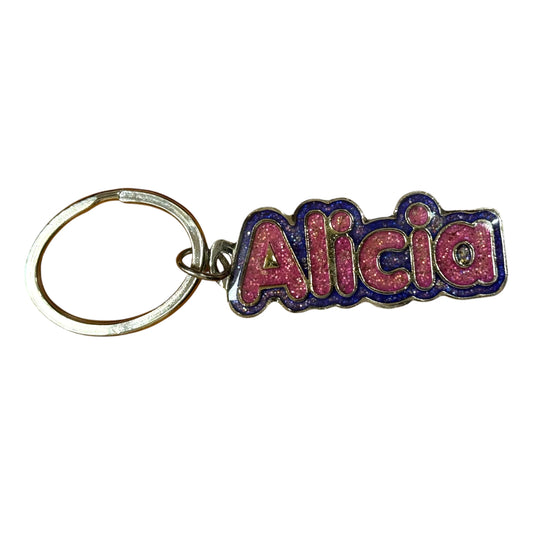 Colourful Name Keychain Alicia (Pink)