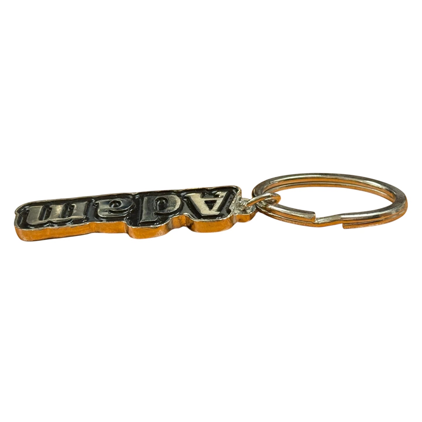 Black Metal Name Keychain Adam