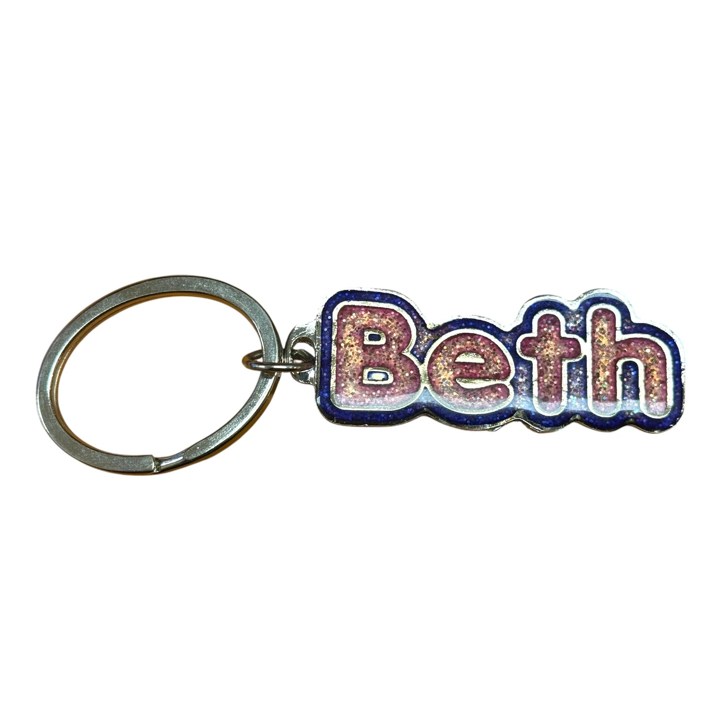 Colourful Name Keychain Beth (Purple)