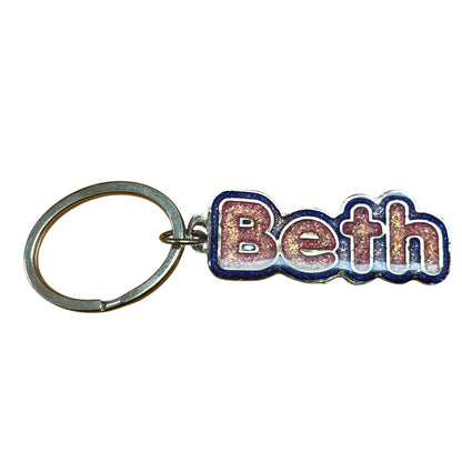 Colourful Name Keychain Beth (Purple)