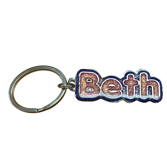 Colourful Name Keychain Beth (Purple)