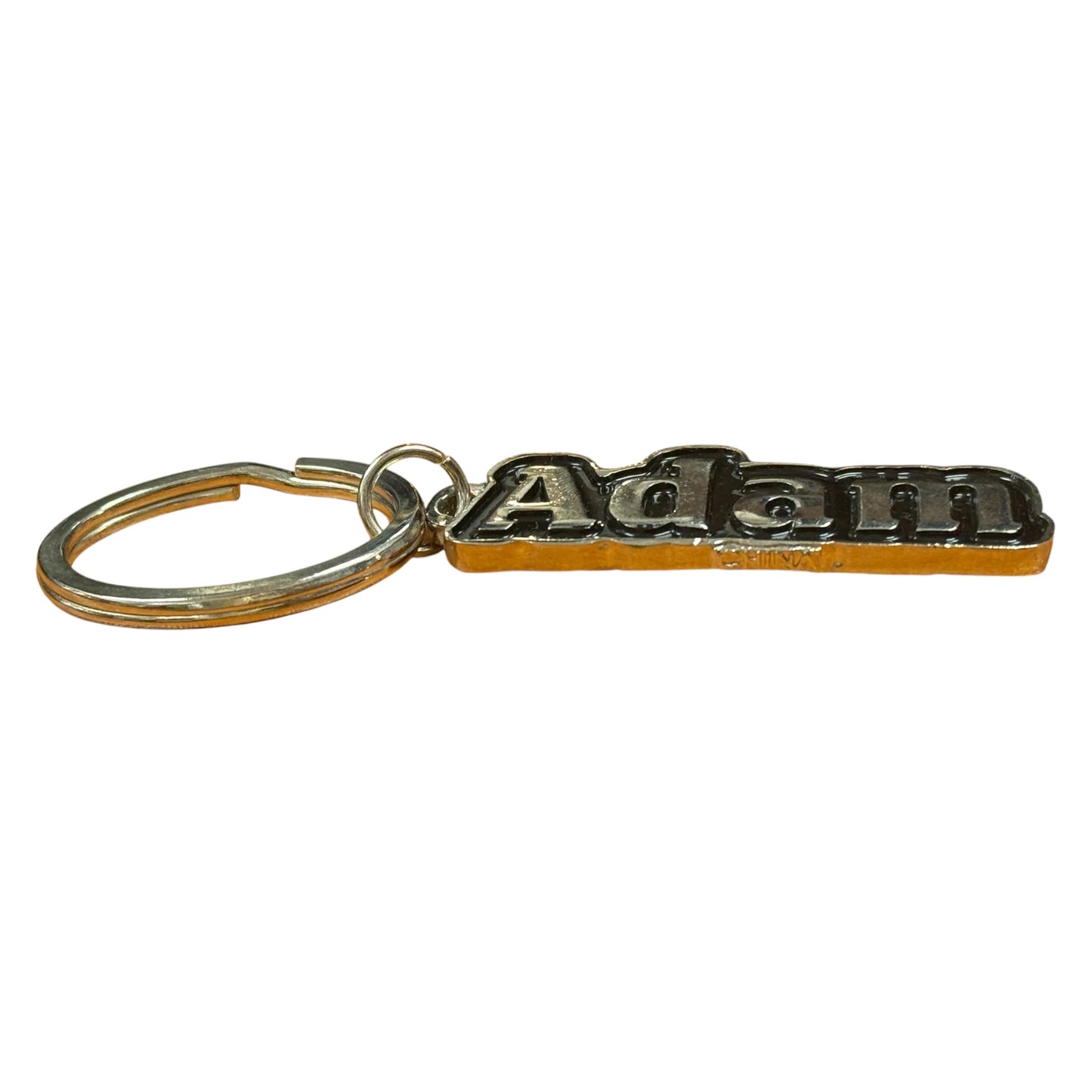 Black Metal Name Keychain Adam