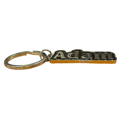 Black Metal Name Keychain Adam