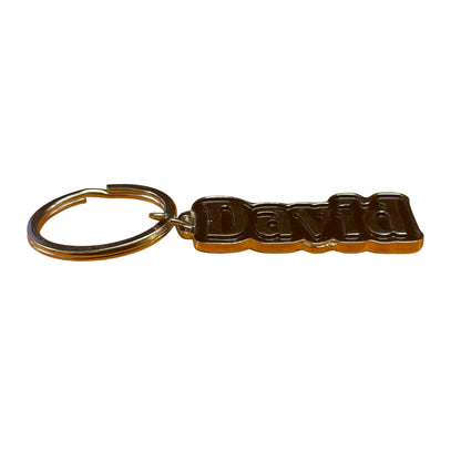 Metal Name Keychain David (Black)