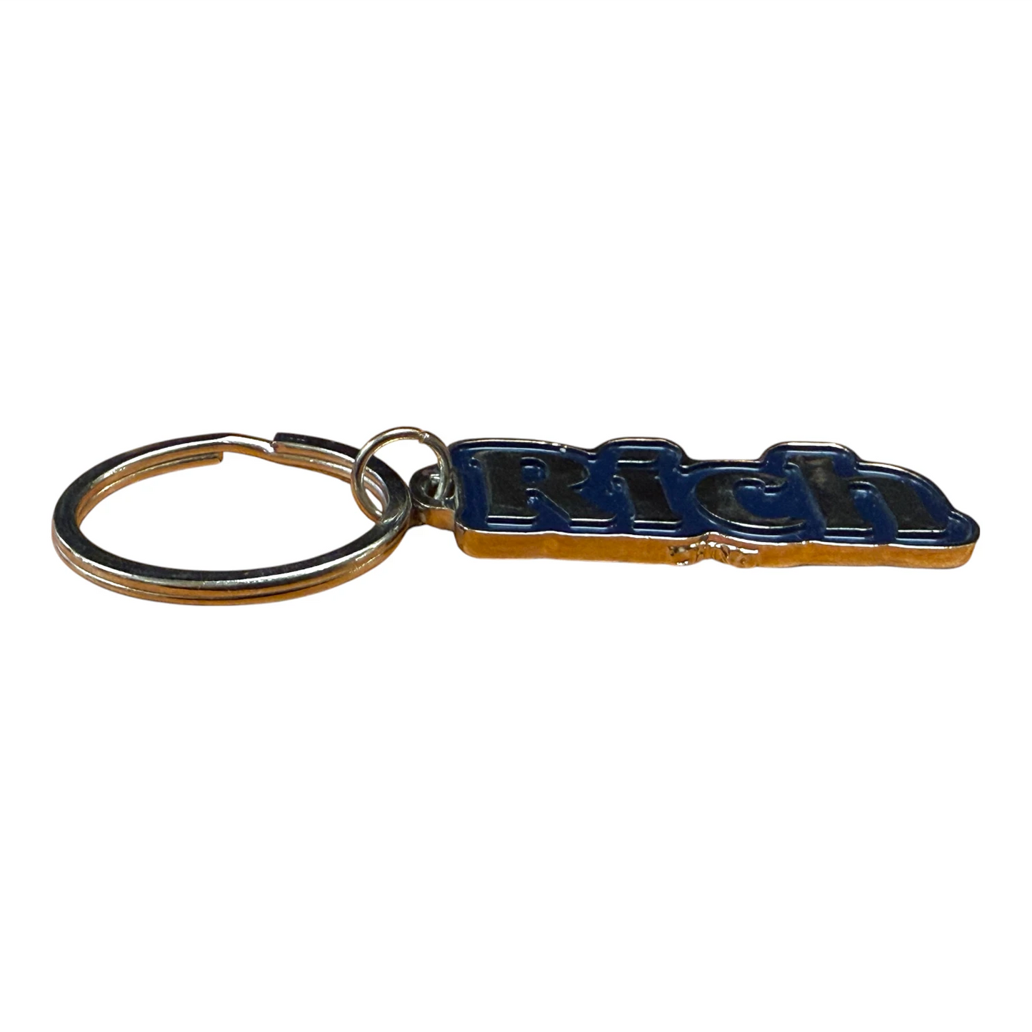 Metal Name Keychain Rich (Navy)