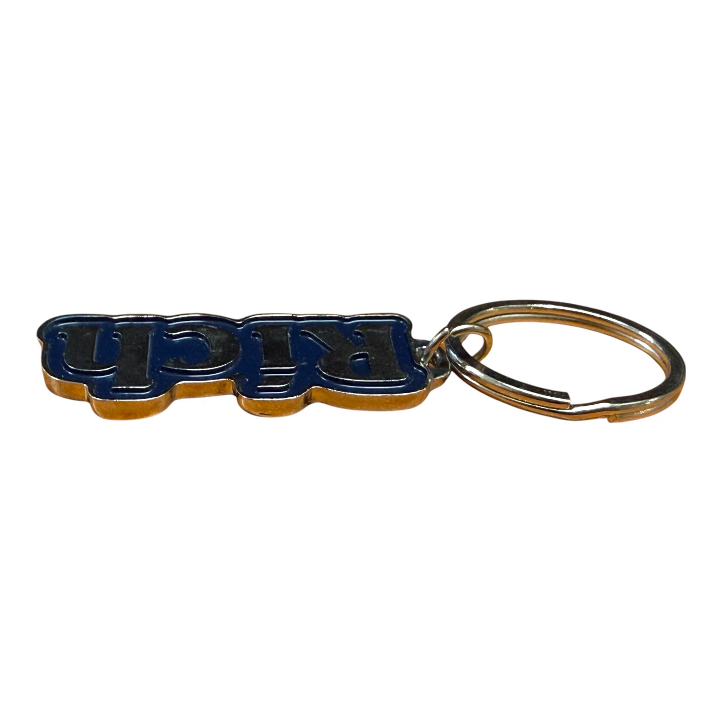 Metal Name Keychain Rich (Navy)