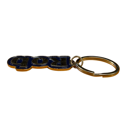 Metal Name Keychain Rob (Navy)