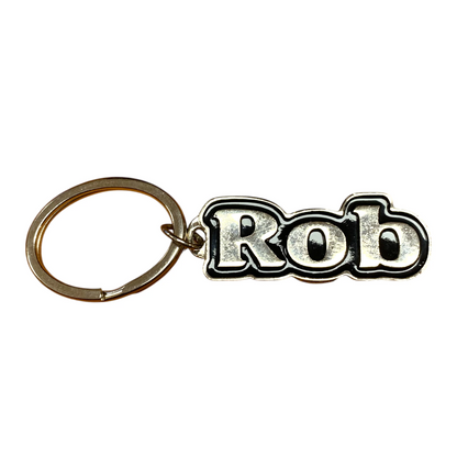 Metal Name Keychain Rob (Black)