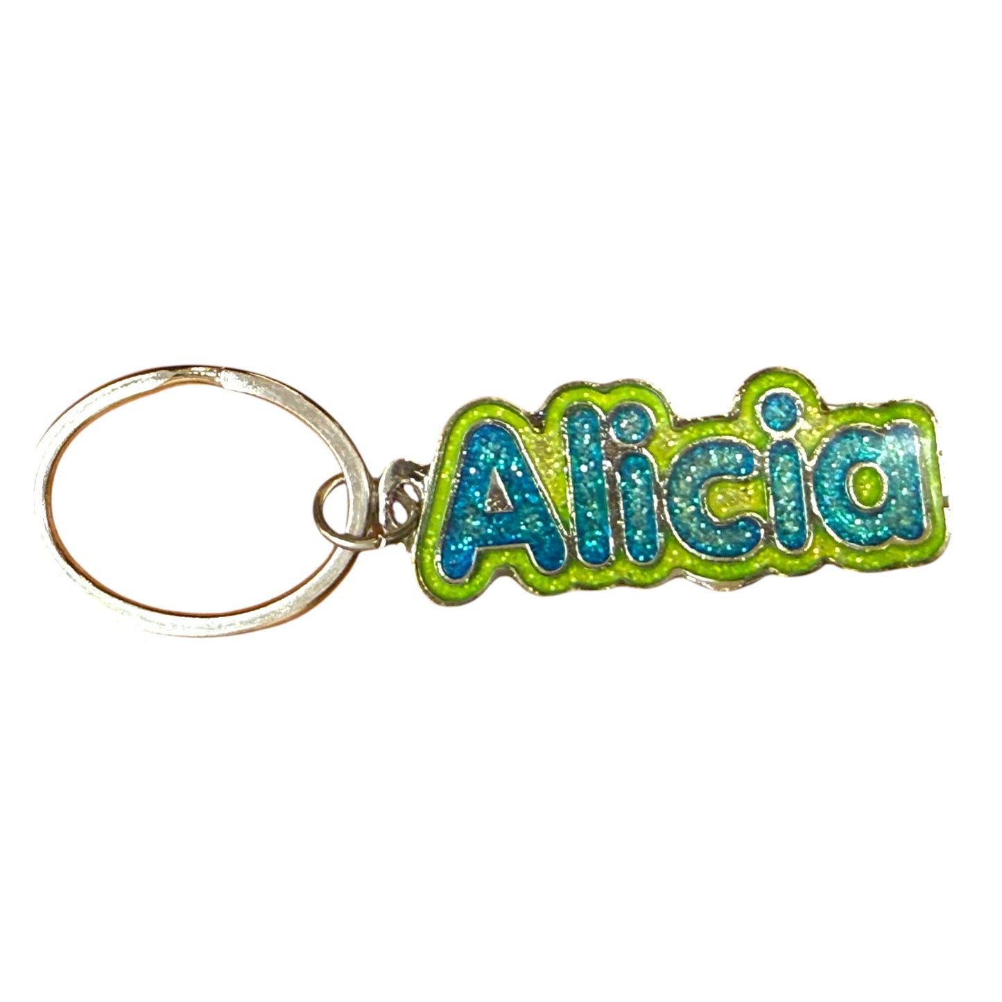 Colourful Name Keychain Alicia (Green)