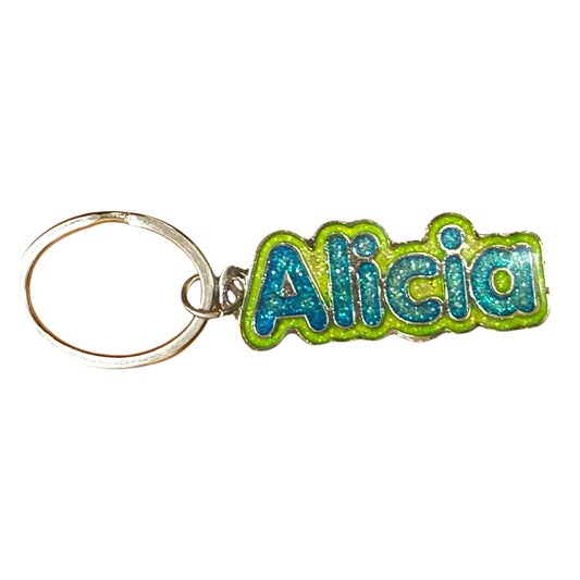 Colourful Name Keychain Alicia (Green)