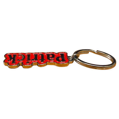 Metal Name Keychain Patrick (Red)