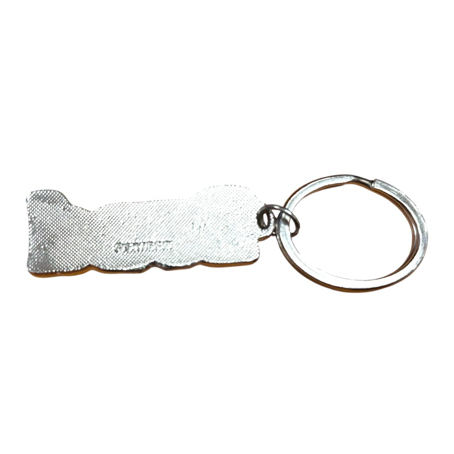 Red Metal Name Keychain Brad