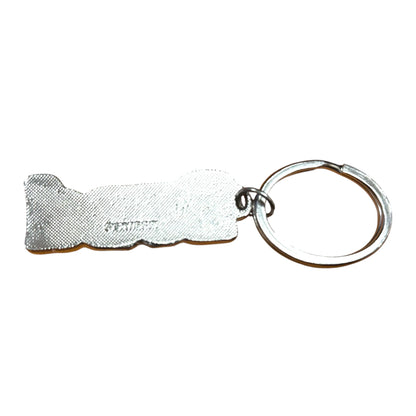 Red Metal Name Keychain Brad