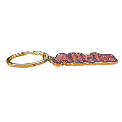 Colourful Name Keychain Alicia (Pink)