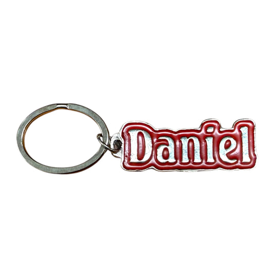 Metal Name Keychain Daniel (Red)
