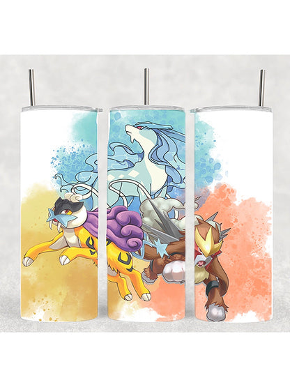 Legendary Dogs Color Splash Poke Anime Drink Tumbler
