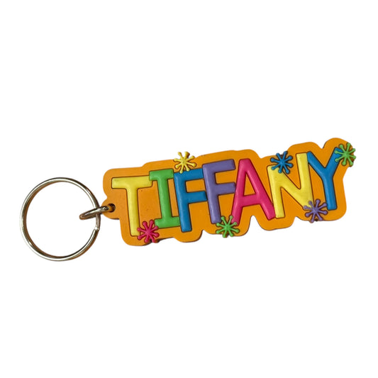 Colourful Name Keychain Tiffany (Orange)