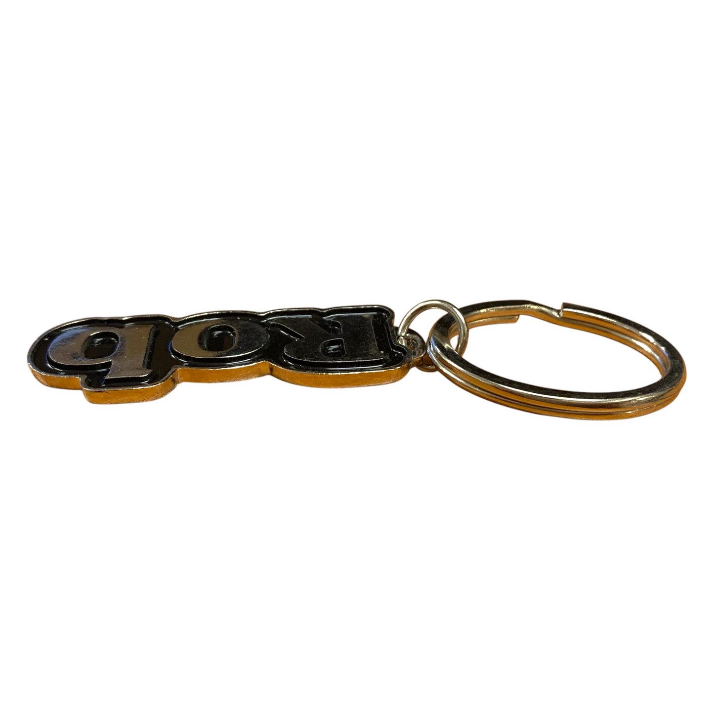 Metal Name Keychain Rob (Black)
