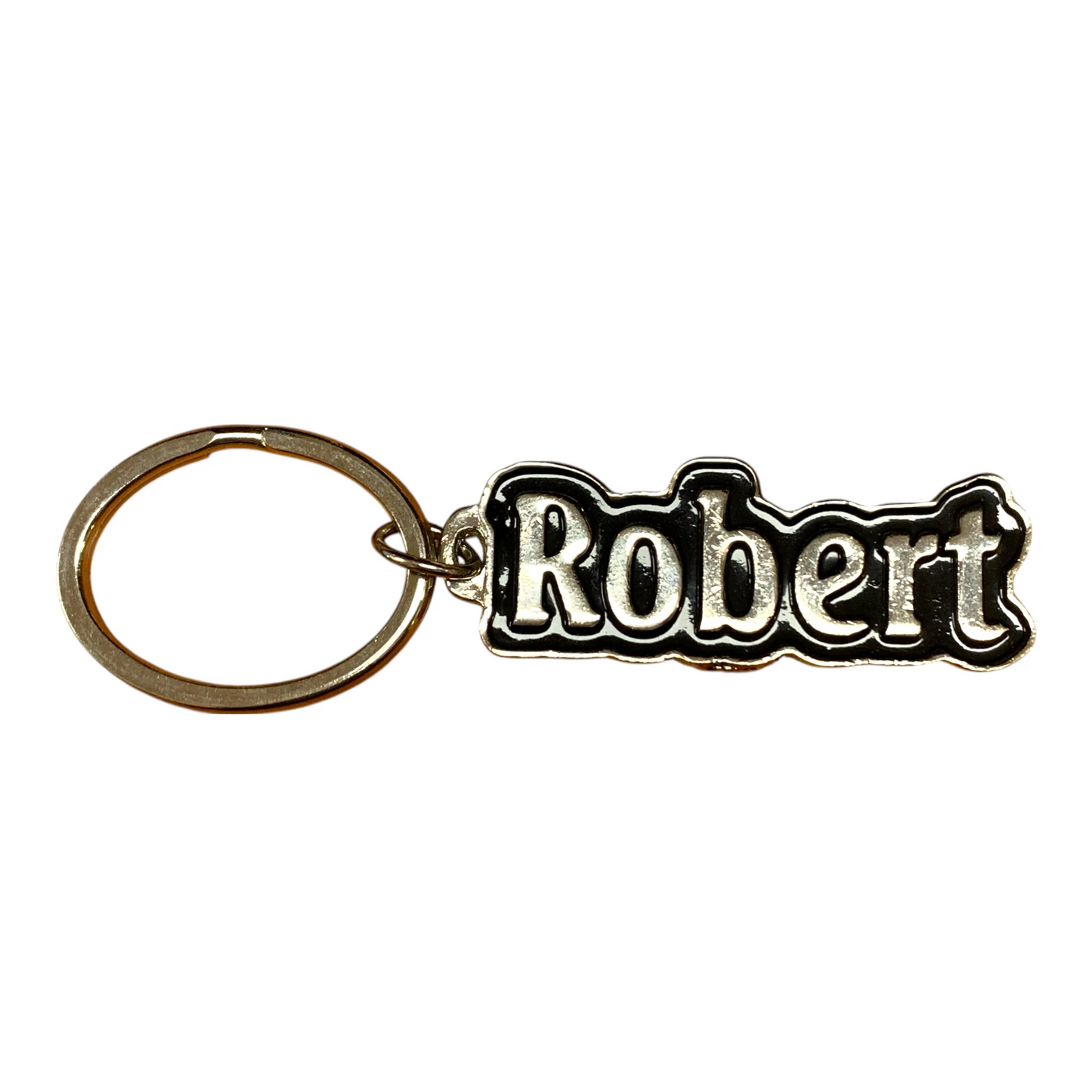 Metal Name Keychain Robert (Black)