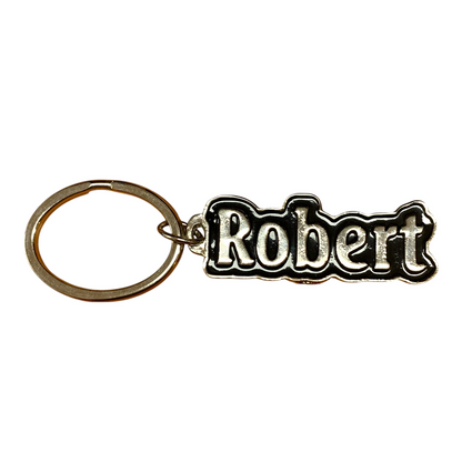 Metal Name Keychain Robert (Black)