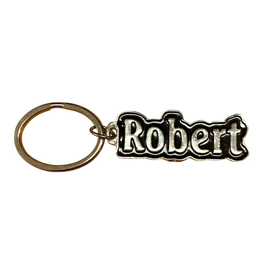 Metal Name Keychain Robert (Black)