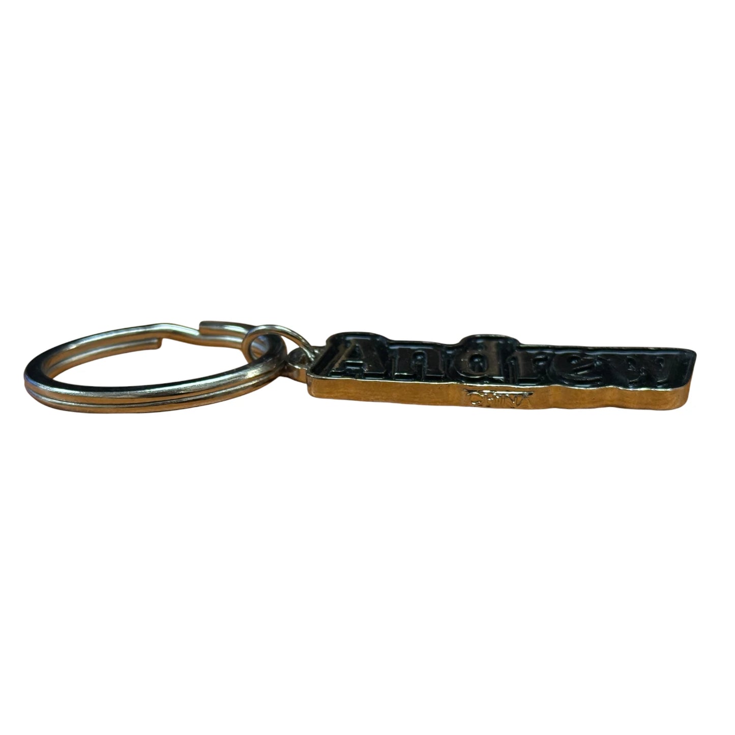 Black Metal Name Keychain Andrew